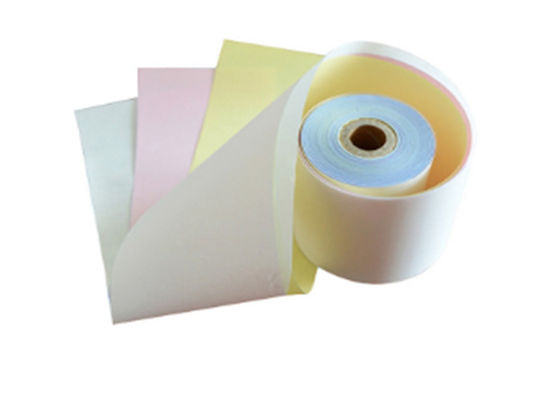 Weißes gelbes 76x70mm NCR-selbstdurchschreibendes Papier des klaren Bild-